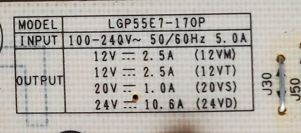 FUENTE PARA TV LG OLED / NUMERO DE PARTE EAY64491501 / 64491501 / EAX67149612 /  / LGP55E7-170P / MODELO OLED55E7P-U / OLED55E7P-U.AUSYLJR - Imagen 2